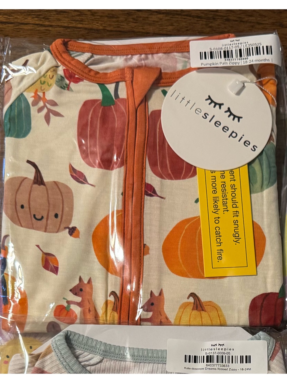 Little Sleepies Pumpkin Print Zippy